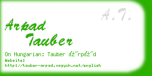 arpad tauber business card
